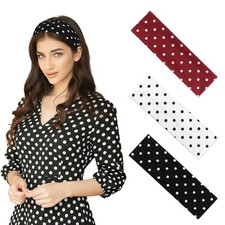 Esitrormi 3 PCS Polka Dot Headband Set Trendy 1 Count Pack of 3 , Burgundy