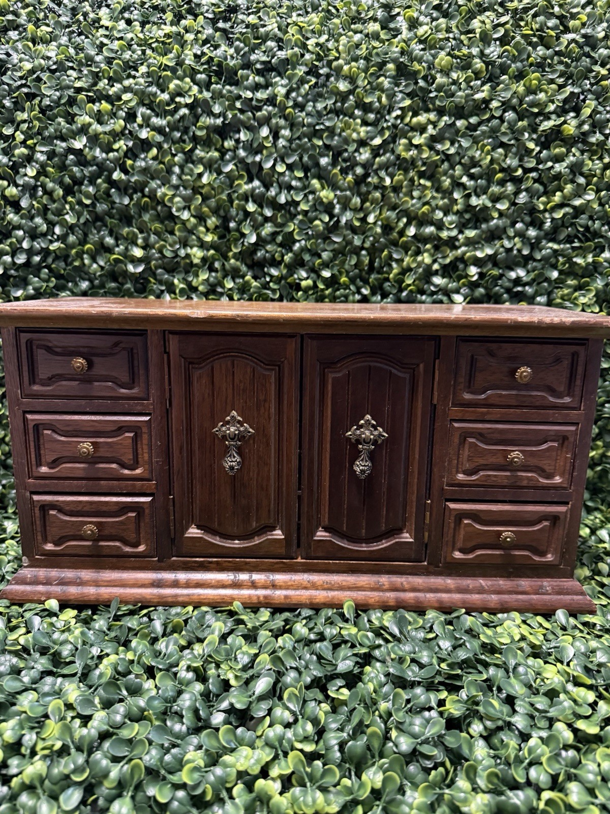 Vintage Wood Jewelry Box Valet Made In Japan