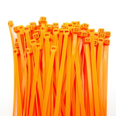 Orange Zip Ties, Plastic Cable Ties 6 Inch Small (100 Pcs) 18 LBS Tensile Str...