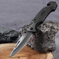 9" Spring Open Tactical Folding Pocket Knife EDC Blade Tactical Tool