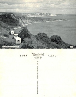 Alte Postkarte - Die zwei Buchten Schwanenwagen Dorset UNBESPIELT