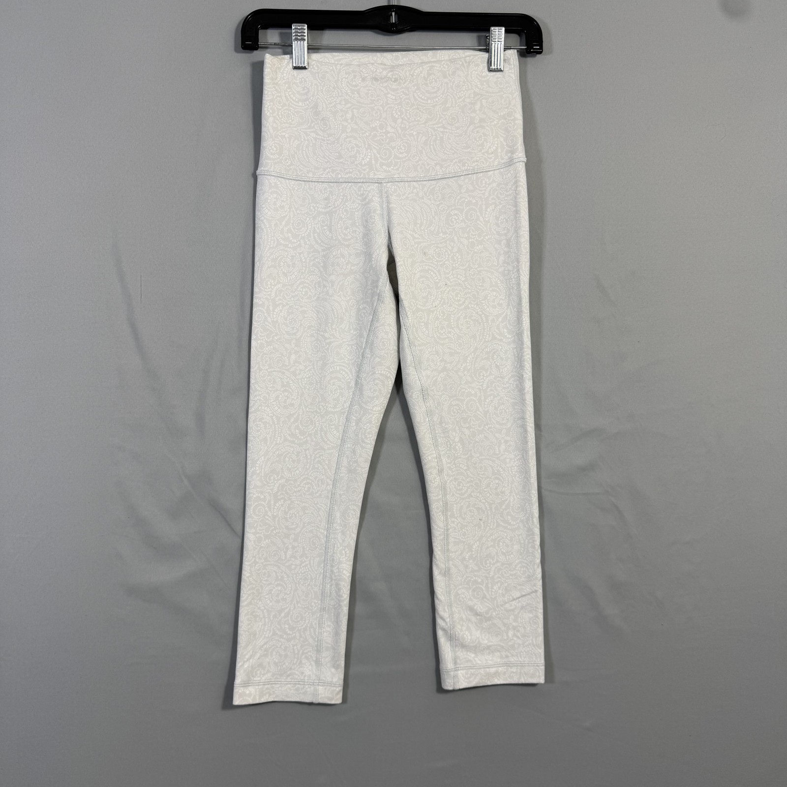 Lulmon Womens High Rise Jacquard Yoga Leggings Size 6 White Gray