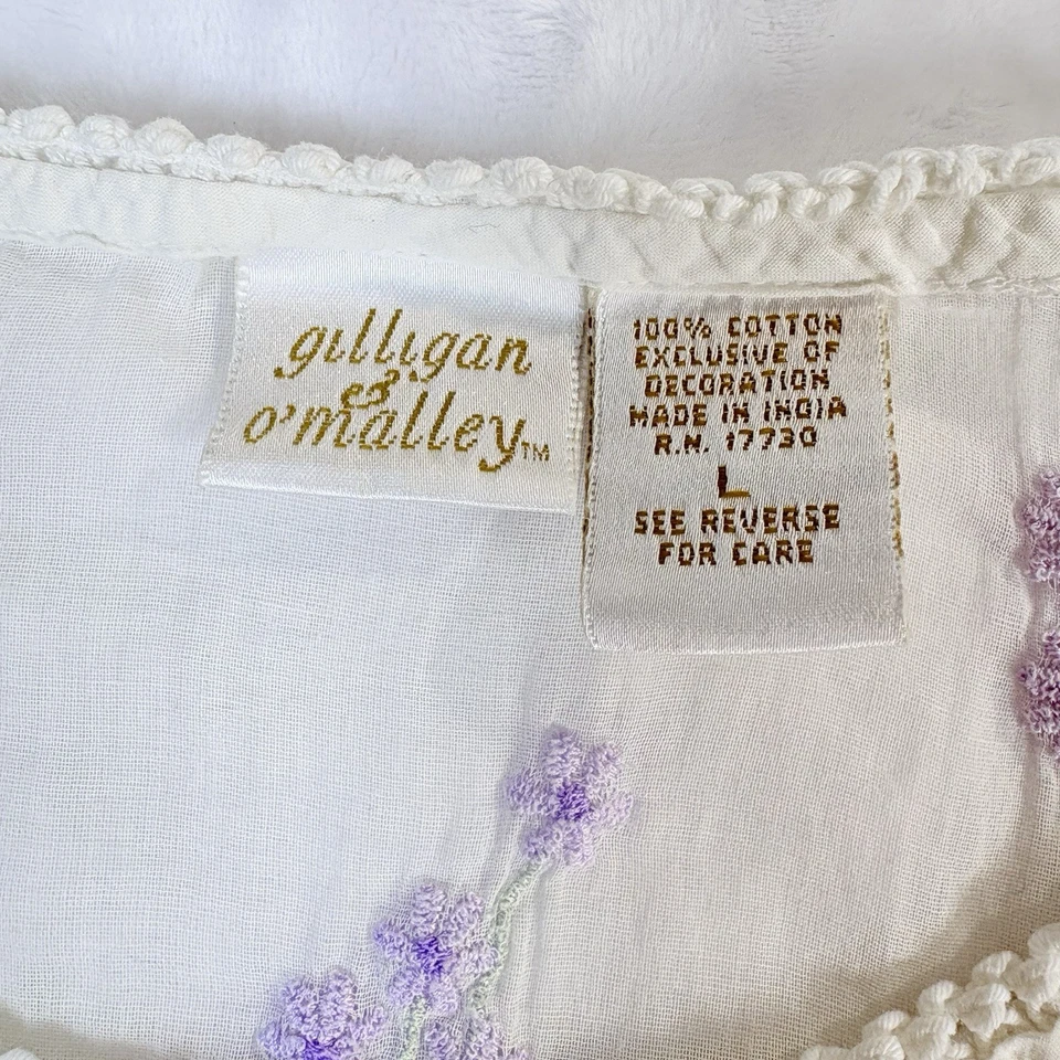 Camisón de Colección Gilligan & O’Malley Tradwife Bordado Volantes Encaje Abuela Foto 4 de 4