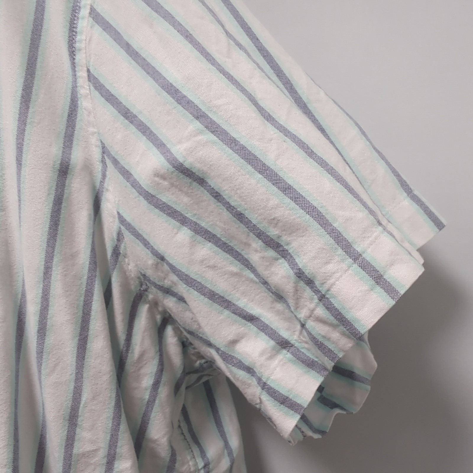 F&F The Oxford Men’s Blue White Stripe Short Sleeve Shirt Size 4XL Plus Size image 3