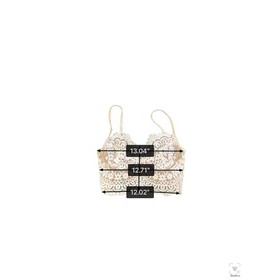 For Love & Lemons Skivvies Cream Floral Lace Bustier Bralette Top Womens Medium