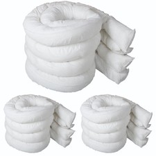Oil-Only Absorbent Socks 3" x 4' 12-Pack 12.6 Gal Capacity White Water-Resistant