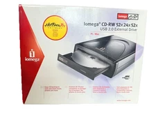 New Open Box IOMEGA CD-RW 52 x 24 x 52 USB 2.0 External Drive for PC / Mac