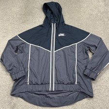 Nike Jacket Womens XL Windrunner Blue Track Running Lightweight Full Zip Outdoor