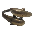925 Sterling Silver Dolphin Bypass Wrap Ring Size 6.25 2.64g Vintage