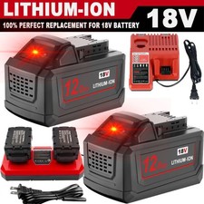 For Milwaukee For M18 18V 12.0Ah Extended Lithium 48-11-1880 Battery/ Charger