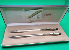 Vintage Cross Ballpoint Pen Pencil Set 10K Gold Filled w/ Box. Sunoco