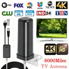 6000Miles Outdoor TV Antenna Digital HDTV 4K Antenna Signal Booster 35DBI US NEW