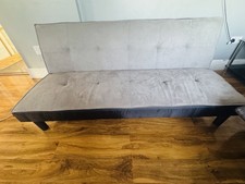 Simple Fabric 3 Seater Sofa Bed Recliner Grey Modern Living Room Couch