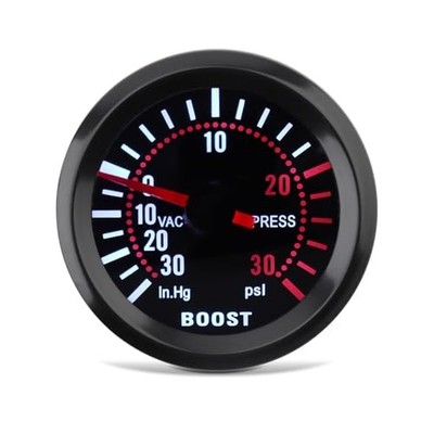 Automotive Turbo Boost Meter, 2'' 52mm LED 0~30in.Hg / 0~30PSI Turbo Boost 