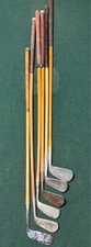 Y13 Antique Lot 6 Piece Vtg 20s 30s Hickory Shaft Original Wood Golf Club Set