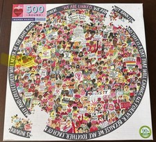 eeBoo PIECE & LOVE Jigsaw Puzzle WOMEN MARCH 23" Round 500pcs SEALED