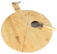 Pizza Teller Set Servierbrett Schneidebrett Pzzaroller Schneider Pizzaschneider