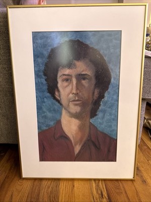 Original Pastel Portrait  The Actor  by H.C. Simon (1997)   Framed, Signed
