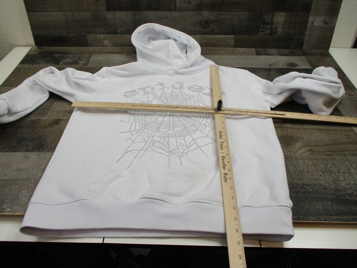 m*a様 sp5der spider White ライトストーンパーカー Sp5der OG Rhinestone Logo Hoodie White Men's - SS22 - US