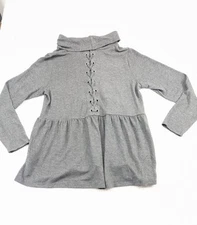 NWT Maurices Women's Swing Top Cowl Neck Long Sleeve Lace Up Back Peplum Top 0X