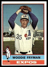 1976 Topps Card Baseball Woodie Fryman Montreal Expos #467 EX-MT Miscut Back