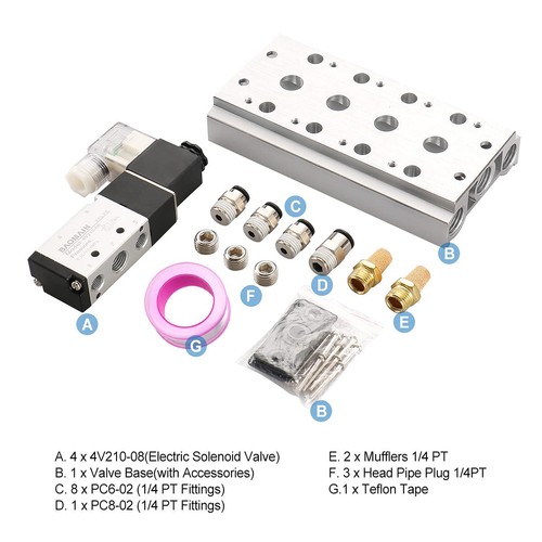 Pneumatic Cylinder Baomain 4V210-08 Solenoid Valve DC 24V, 2 - View #8