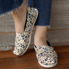 Tom  s Sparkle Cheetah Alpargata Faux Fur Lined- Size 8