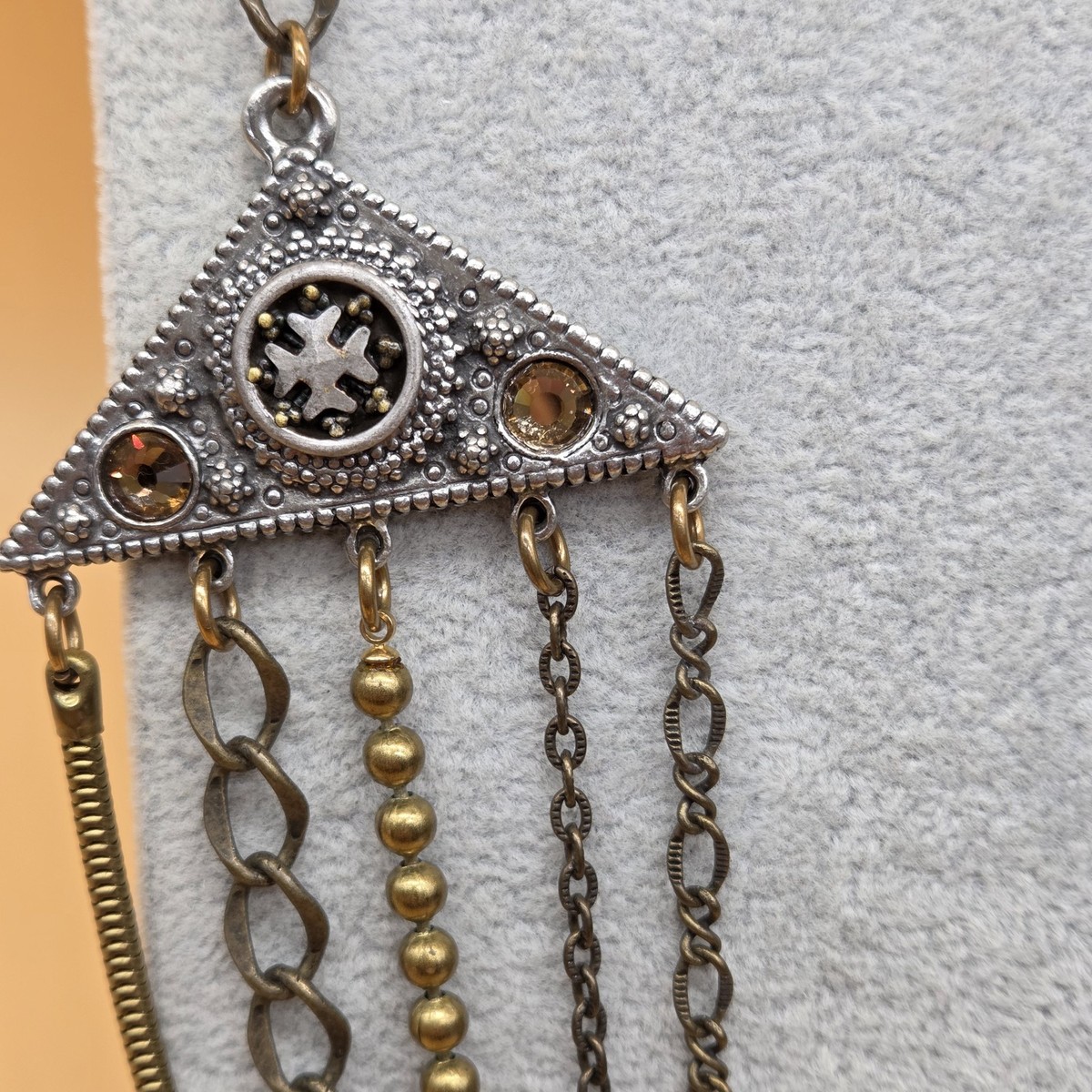 Grandmother's Buttons Multi Strands Chain Statement Necklace View 5
