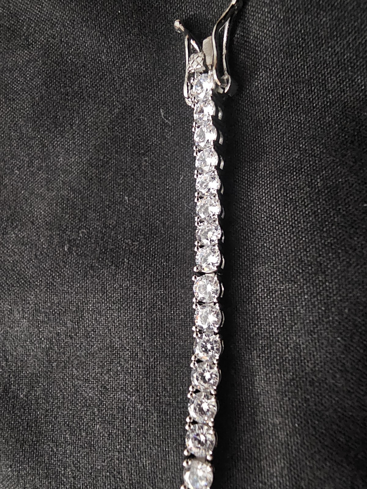 8in White Gold plated on brass- 4mm Tennis Bracelet Cubic Zirconia Prong Setting image 6