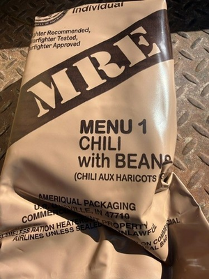 #ad Military MRE Individual Menu Single Meal 2025 Inspection Date $15.75
