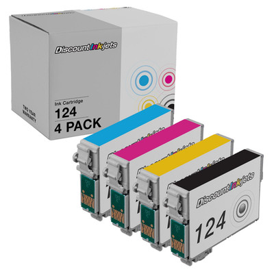 4PK Reman Ink Cartridge Set for Epson 124 T124 Printer WorkForce 320 323 325 435