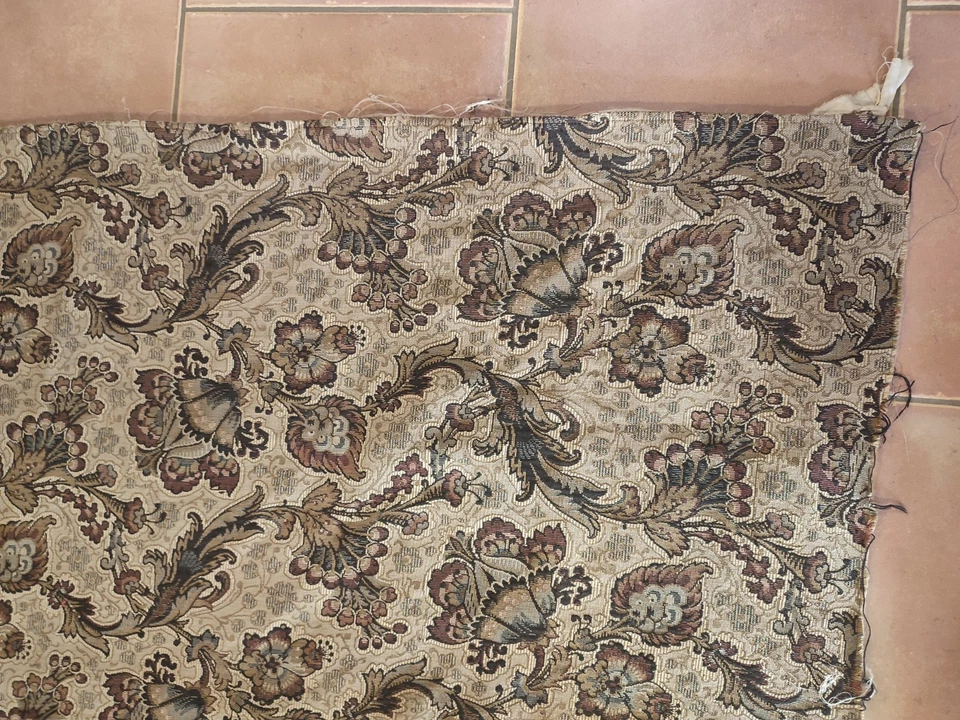 RARE TISSU ANCIEN AMEUBLEMENT Brocart Tapisserie Style BAROQUE XIXe (230x119 cm) - Photo 3/4