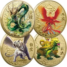 Mythical Beasts Coin Chinese Coins Collectable Commemorative Zodiac
