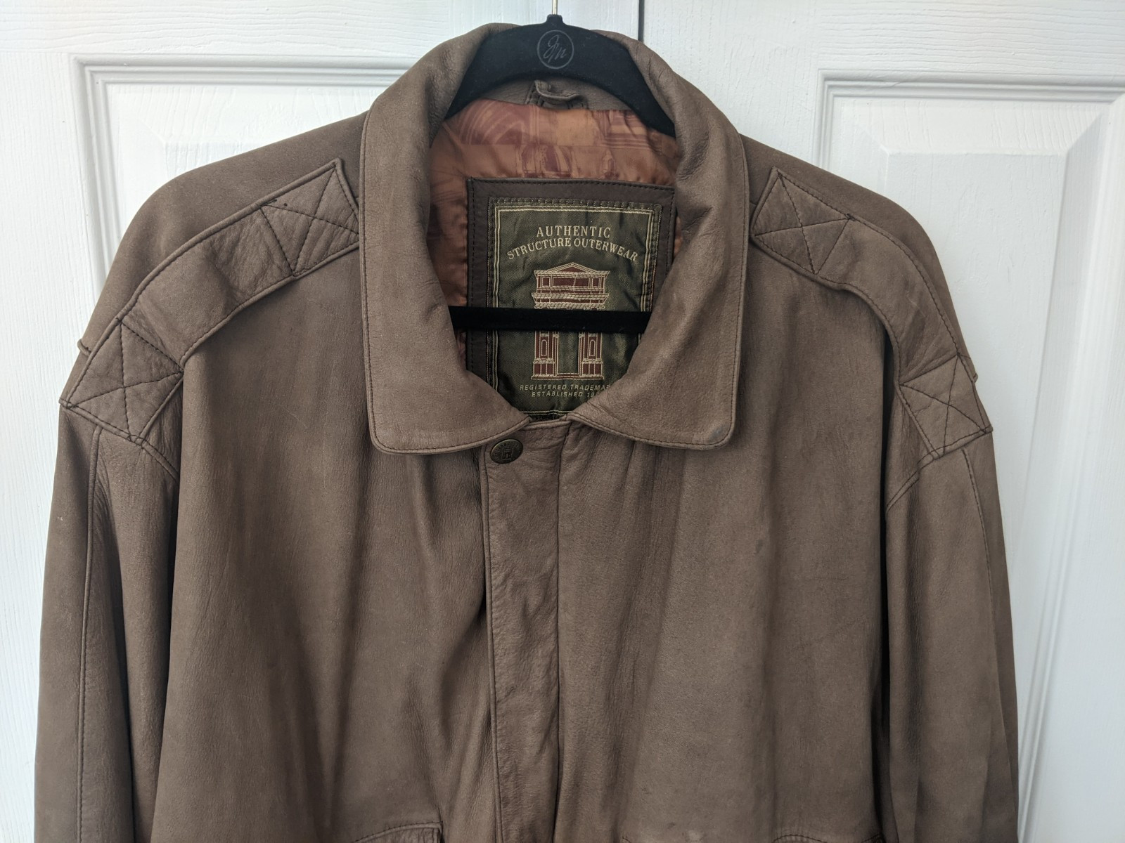 Vtg 80's Authentic Structure Outerwear Brown Genu… - image 4