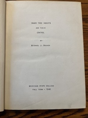 Shade Tree Insects & Their Control Michigan Entomology Master Thesis? OOAK Gall
