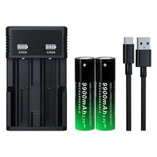 18650 Rechargeable Battery 3.7Volt Flat Top 9900mAh Large Capacity for Headlamps