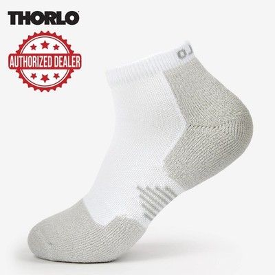 1 PAIR: THORLO LIGHT CUSHION ''LOW CUT'' PICKLEBALL SOCKS (WHITE) SMALL. #P1CCU9