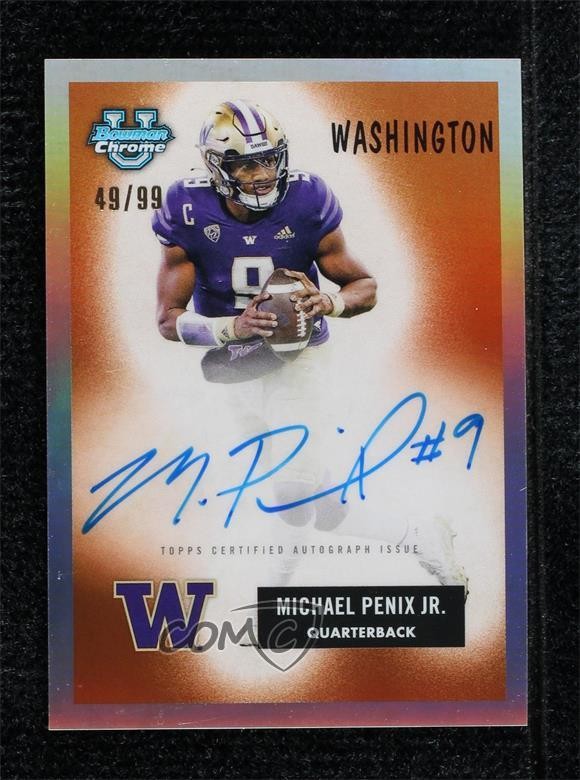 2023 Bowman U Chrome 1955 Football 49/99 Michael Penix Jr #55B-MP Auto h3a