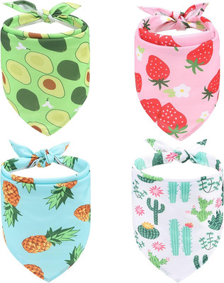 EXPAWLORER Dog Cooling Bandana - 4 Pack Hawaiian Dog Bandanas, Summer Triangle S