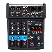 BOMGE 4 Channel mini DJ Audio Sound Mixer Interface with MP3  USB, Bluetooth,...