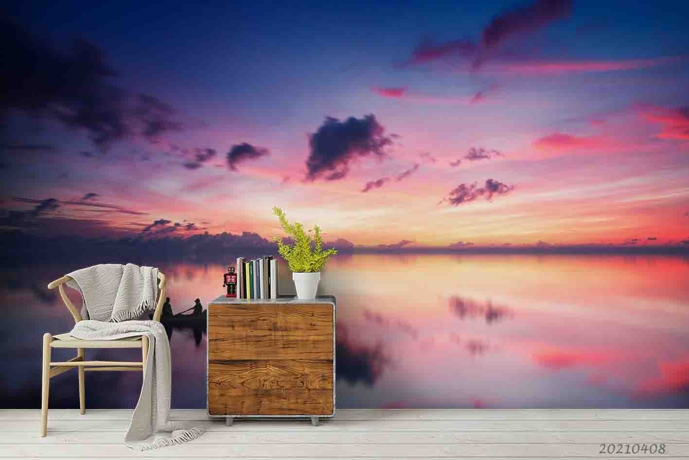 3D Sky Sea Sunset Landscape Wall Murals Wallpaper Murals Wall Sticker 15