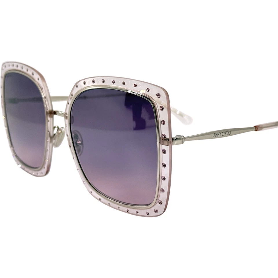 Jimmy Choo DanyS Womens Metal Sunglass OKTSF7 Palladium Lilac 56-21 Italy w Case - Image 2 of 4