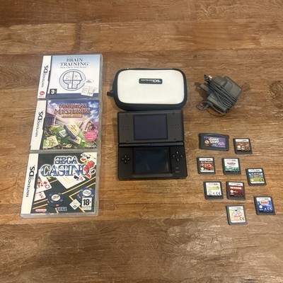 Nintendo DS Lite Tragbare Handheld-Spielkonsole Schwarz mit Spielepaket