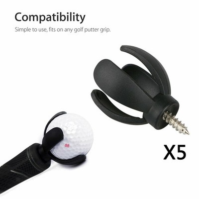 5x Golfball Pick Up Retriever Grabber Claw Sucker Screw on Putter Picker Saver