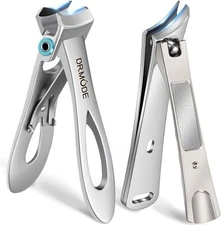 DRMODE Nail Clippers for Men Thick Ingrown Nails, 2024 New Large, Silver 