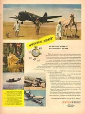 1944 WW2 AD CURTISS WRIGHT Airplanes Engines Curtiss Commando with Camels 091218