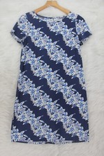 Old Navy Blue Flower Floral Short Sleeve Shift Knee Dress Lightweight Sz XS #306
