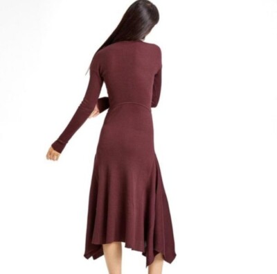 theory burgundy dress Black Button Front Long Sleeve - Cardigans