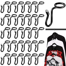 50 Pieces Clothes Hanger Connector Hooks Metal Clips Extender Hooks for Velve...