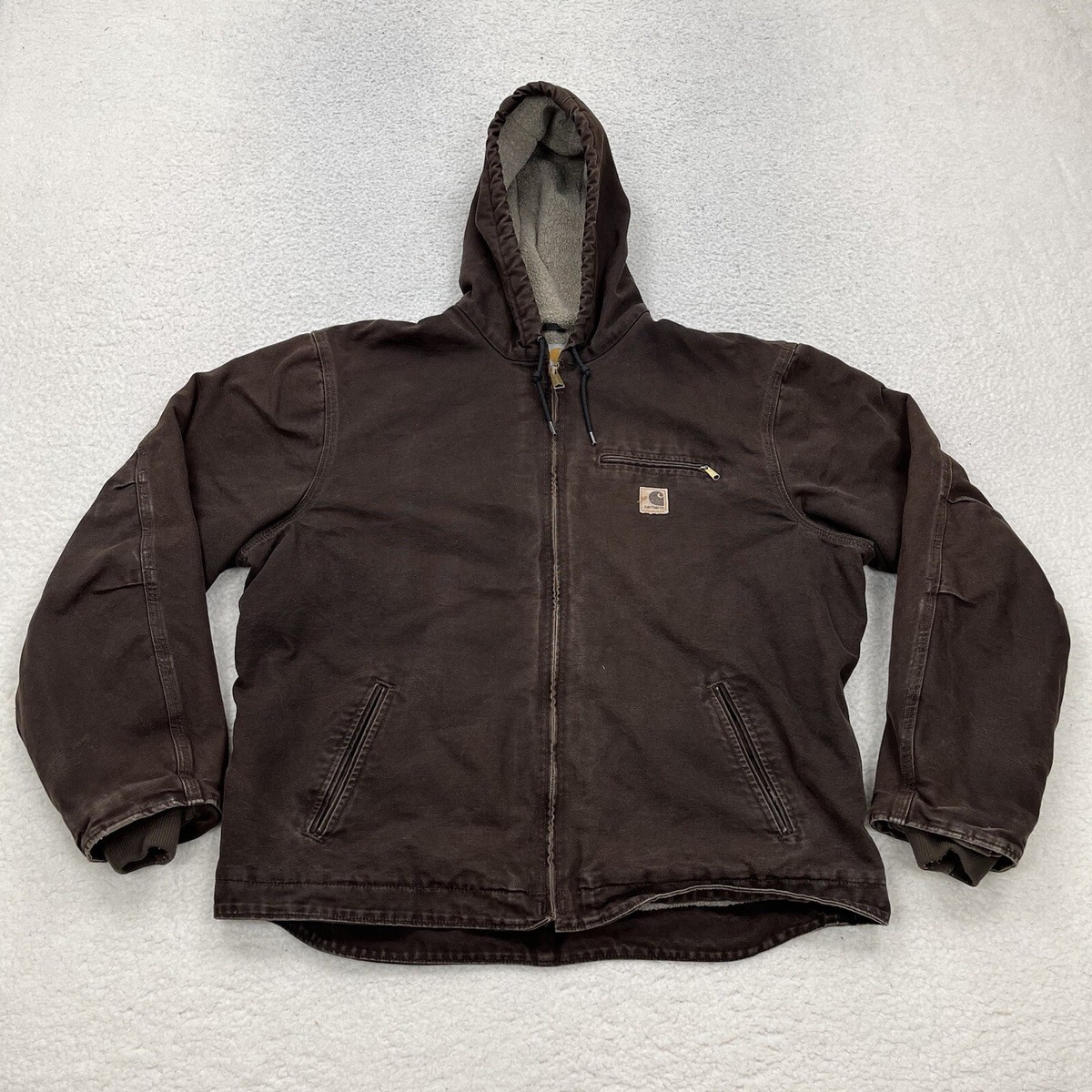 Carhartt Jacket Mens Extra Large Brown Duck Canvas Hooded Carhartt Jacket Mens Extra Large Brown Duck Canvas Hooded